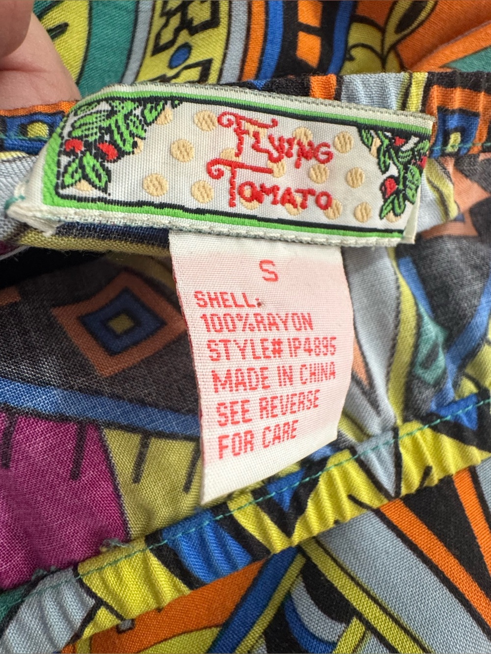 Flying Tomato Strapless Wide-leg jumpsuit in Orange, Teal & Purple - Picture 3 of 3